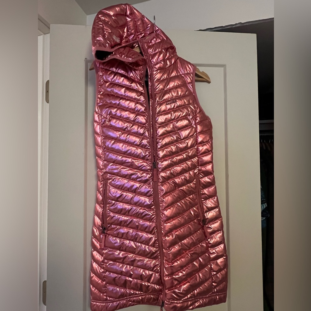 Skhoop Metallic Pink Down Long Vest!